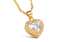 New Fashion Crystal Jewelry 18K Gold Plated Necklaces Love Heart In Hearts With CZ Diamond Lovers