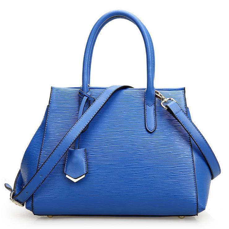 New 2015 Tote Genuine Leather Bag Shoulder Bag Fashion Women Handbag Water Ripple Bolsas Vogue Women