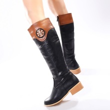 New fashion brand lady woman knee high warm winter boots large size 34 43 for woman