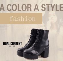  Free shipping New hot sale Fashion Women Ankle Boots High Heels Lace up Snow Boots