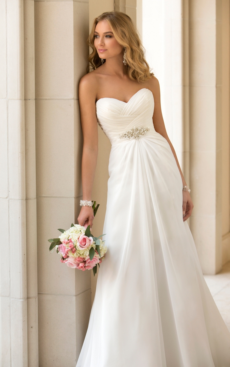 Simple white wedding dress