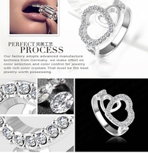 Birthday Gift Real Platinum Plated Engagement Ring Genuine SWA Stellux Austrian Crystal Love Wedding Ring Ri