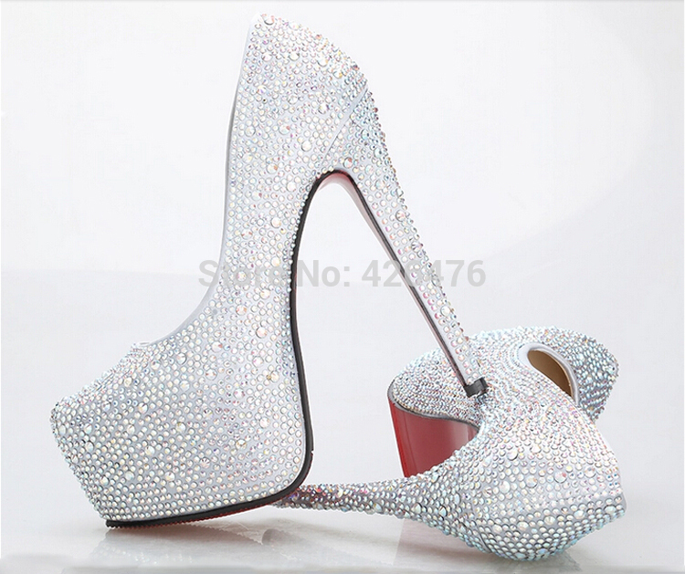 New Fashion Sexy Pointed Toe Platform Women Pumps Red Bottoms 8cm ...
