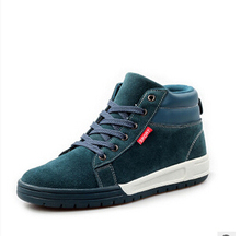 New Sneakers Warm Winter Men Shoes with Fur Lining Autumn Genuine Leather Suede Lace Men s