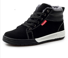 New Sneakers Warm Winter Men Shoes with Fur Lining Autumn Genuine Leather Suede Lace Men s