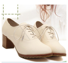 Fashion women ankle boots med spike heels lace up round toe breathable pu leather ladies booties shoes woman