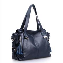 Hot 2015 New Women Handbag Gunuine Leather Bag Cowhide Bolsas Fashion Shoulder Bag Tassel Women Messenger