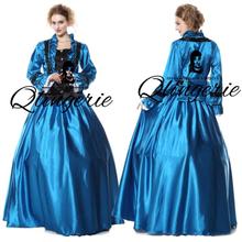Civil War Victorian Satin Ball Costume Vintage gowns prom dresses adult halloween costumes for women Qlingerie brand dresses