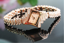 Fashionable Women’s Analog Quartz Wrist Watch with Crystals & Beads Decoration Free Shipping