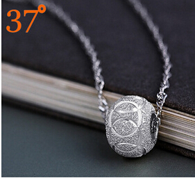 x292 Hot Sale Free Shipping 925 Silver Necklace Fashion Sterling Silver Jewelry Light Sand Bead Necklace