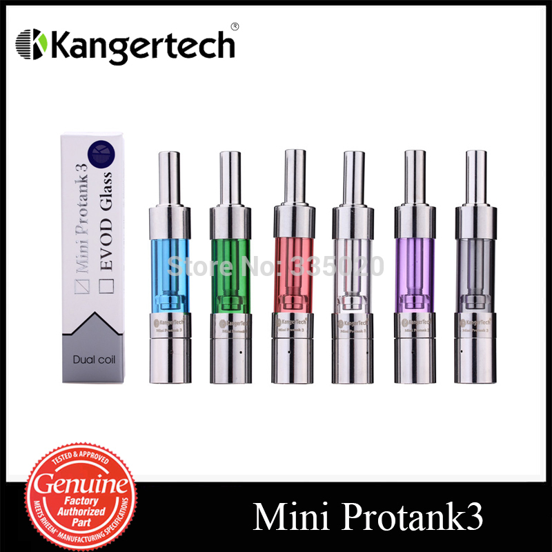 Original Kanger Mini Protank3 Single Pack Dual Coil Replaceable Atomizer for Ecigarette Pyrex Glass Clearomizer