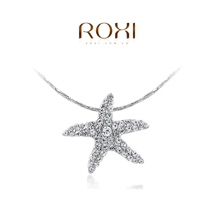 Wholesale ROXI Fashion Accessories Jewelry CZ Diamond Austria Crystal Starfish Pendant Necklace Love Gift for Women