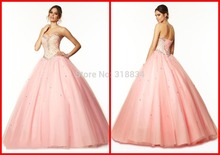 Hot Sale Sweet 16 f-97017 2015 Ball Gown Quinceanera Dresses With Shiny Crystals Corset Lace-Up Backless Sweetheart Prom Gowns