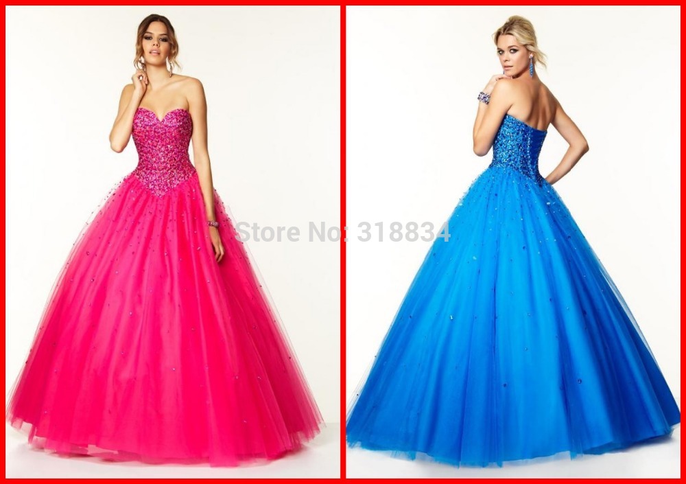 New Fashion Red Blue Tulle Ball Gown Quinceanera Dresses 2015 f 97042 Sweetheart Lace Up Backless