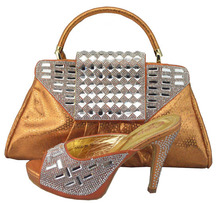 2014 newest rhinestone wedding shoe and bag matching set with free shipping by DHL.