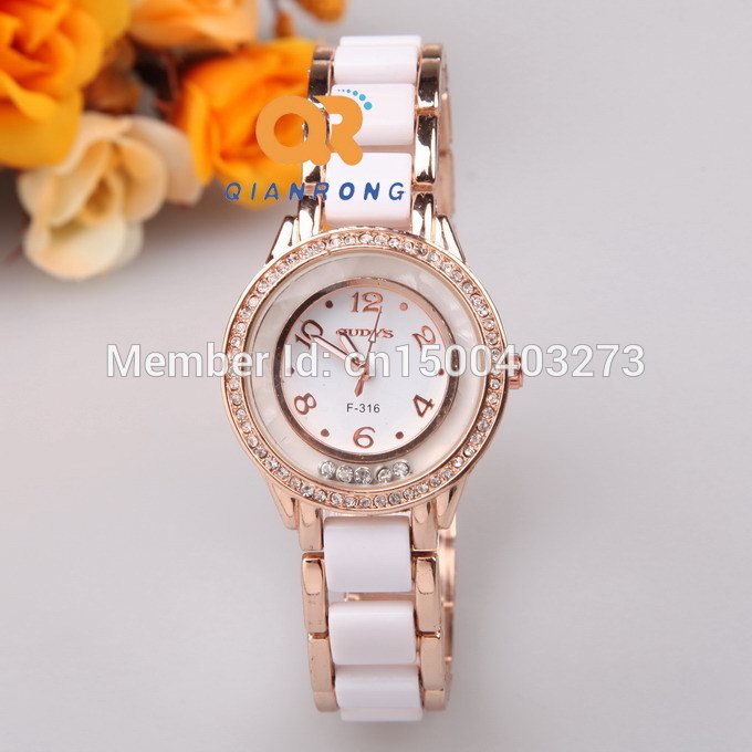 New Fashion Classic Women Rhinestone Watch Dress Lady Quartz Wristwatch Small Dial Thin Ceramic Watches Girl
