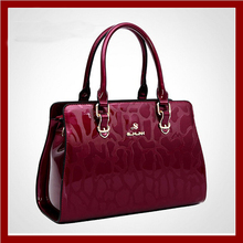 New 2014 women genuine patent leather handbags ladies messenger bag brand tote designs clutch bag crossbody
