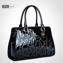 New 2014 women genuine patent leather handbags ladies messenger bag brand tote designs clutch bag crossbody