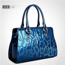New 2014 women genuine patent leather handbags ladies messenger bag brand tote designs clutch bag crossbody