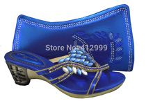 2014  Women Free Shipping Royal Blue Fashion Dress Shoes and Matching Bag