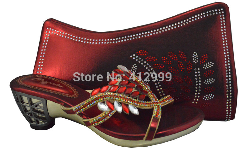 Free Shipping By DHL Newest lady Italian matching shoe and bag set for wedding and party