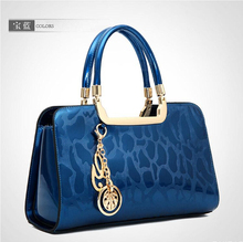 Russia style women shoulder bag women handbag crossbody Bags Genuine patent leather pendant tote women messenger