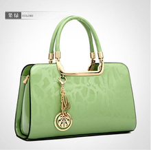 Russia style women shoulder bag women handbag crossbody Bags Genuine patent leather pendant tote women messenger