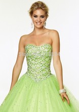 Lime Green Lilac Tulle Ball Gown Quinceanera Dresses 2015 f 97081 Custom Sparkly Crystals Sweetheart Backless