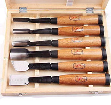 New D-306 Wood carving tools 6PCS Carving knife/wood carving knife High quality Wooden handle Wood carving tools Free shipping