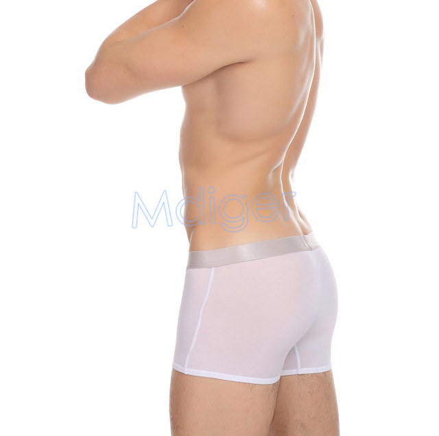 Men s Big Boxer Fashion Ice Silk Male Perspective Transparent Panties For Adult Thin Seamless U