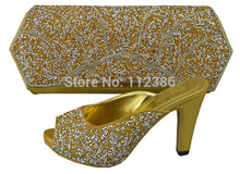 2014 NEW ARRIVAL Fashionable African Shoes and Matching Bags for wedding and party