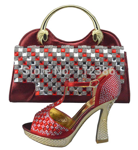 Wedding Dress matching shoe and bag for free shipping in red size 38 42