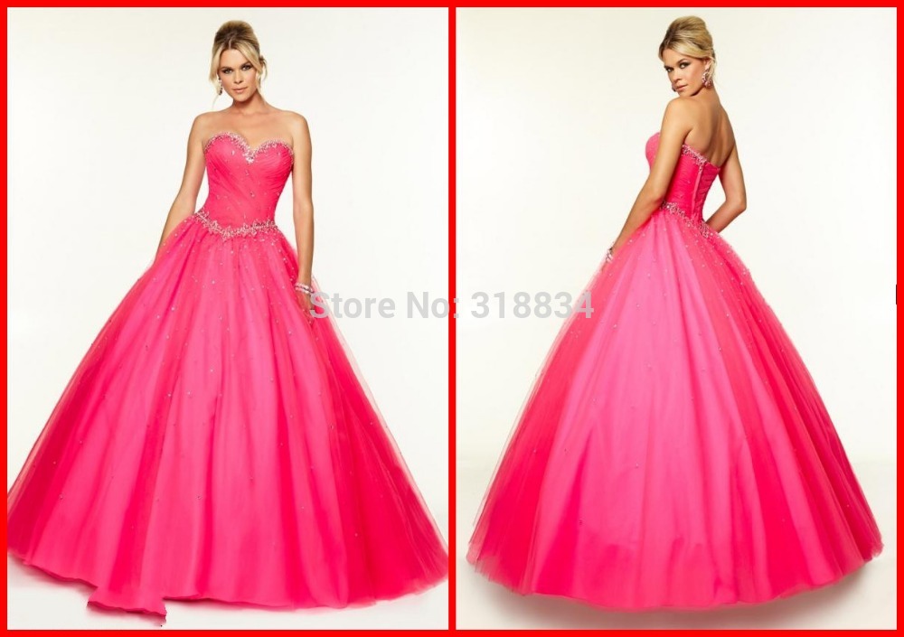2015 Custom f 97117 Pink Tulle Quinceanera Dresses Ball Gowns Corset Sparkly Crystals Ruched Sweetheart Backless