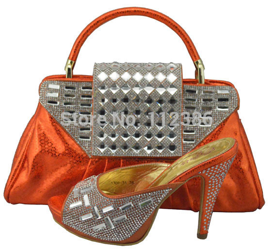 2014 newest matching set of shoe and bag for wedding 