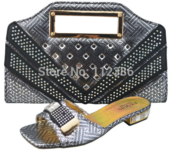 Top selling shoe and bag to match in low heel 2cm size 38 42 nice grey