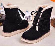 New 14 fashion artificial fur leather boots warm ankle women boots snow autumn boots winter women