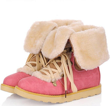 size 35-41new 2014 fashion fur inside female ankle boots snow women boots and women’s autumn winter shoes woman #Y1011713F