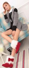 Free shipping The new winter 2014 female boots sweet bowknot flat boots