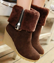 2014New fashion autumn and winter cotton padded wedges female sweet fashion boots for women high heels