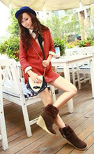 2014New fashion autumn and winter cotton padded wedges female sweet fashion boots for women high heels