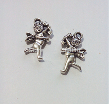 100p Antique Silver Plated Cupid Charm Pendants Jewelry Making Floating Charm Handmade Jewelry DIY Accessories 22x13mm