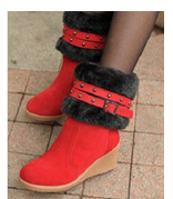 New 2014 martin boots heavy bottomed motorcycle boots Women shoes high leg wedges snow boots female