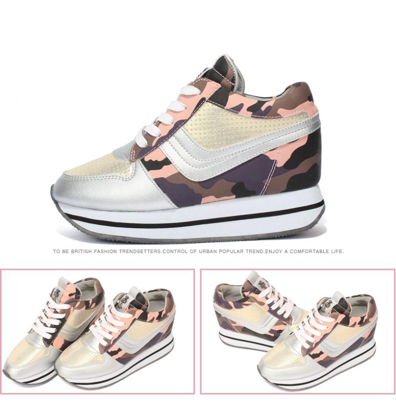 2014 women wedge sneakers lace up high top fashion casual shoes designer shoes autumn boots Free