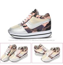 2014 women wedge sneakers lace up high top fashion casual shoes designer shoes autumn boots Free