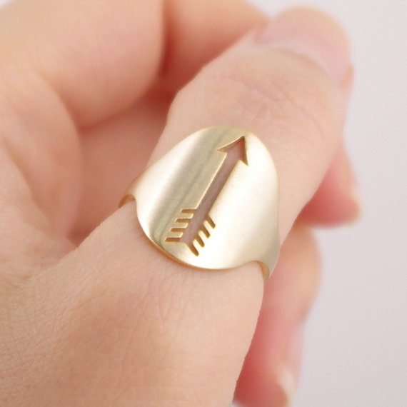 Wholesale 30pcs lot 2015 Women Men Jewelry Metalwork Rings 18K Gold Plated Punk Cupid Arrow Ring