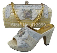 Free Shipping!!!!Italy shoes and matching bag set for women,for wedding party ,good pu,size 38-42 NO.JB02 silver
