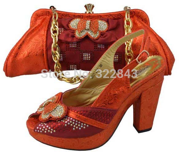 2015 new design summer Fashion pattern med heels african shoes and bag set in blue color