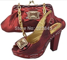 Free shipping new arrival high quality high heels women pumps italian shoes and evening bag for