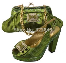 Free shipping new arrival high quality high heels women pumps italian shoes and evening bag for