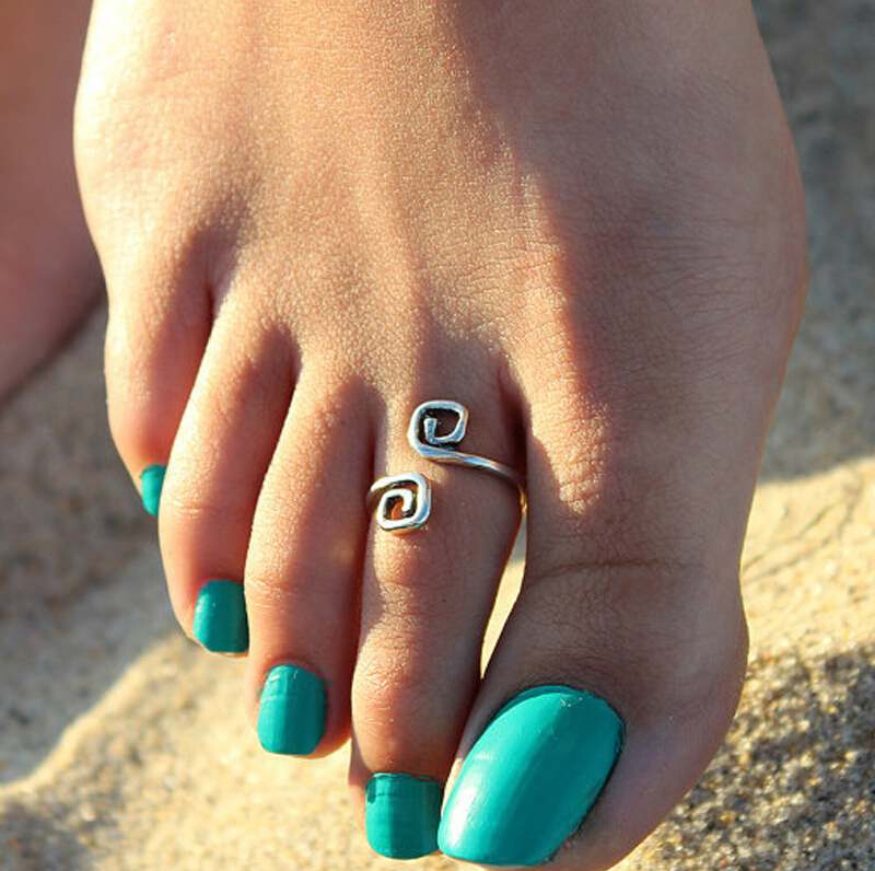 Women Lady Unique Retro Silver Plated Nice Toe Ring Foot Beach Jewelry Hot Free shipping
